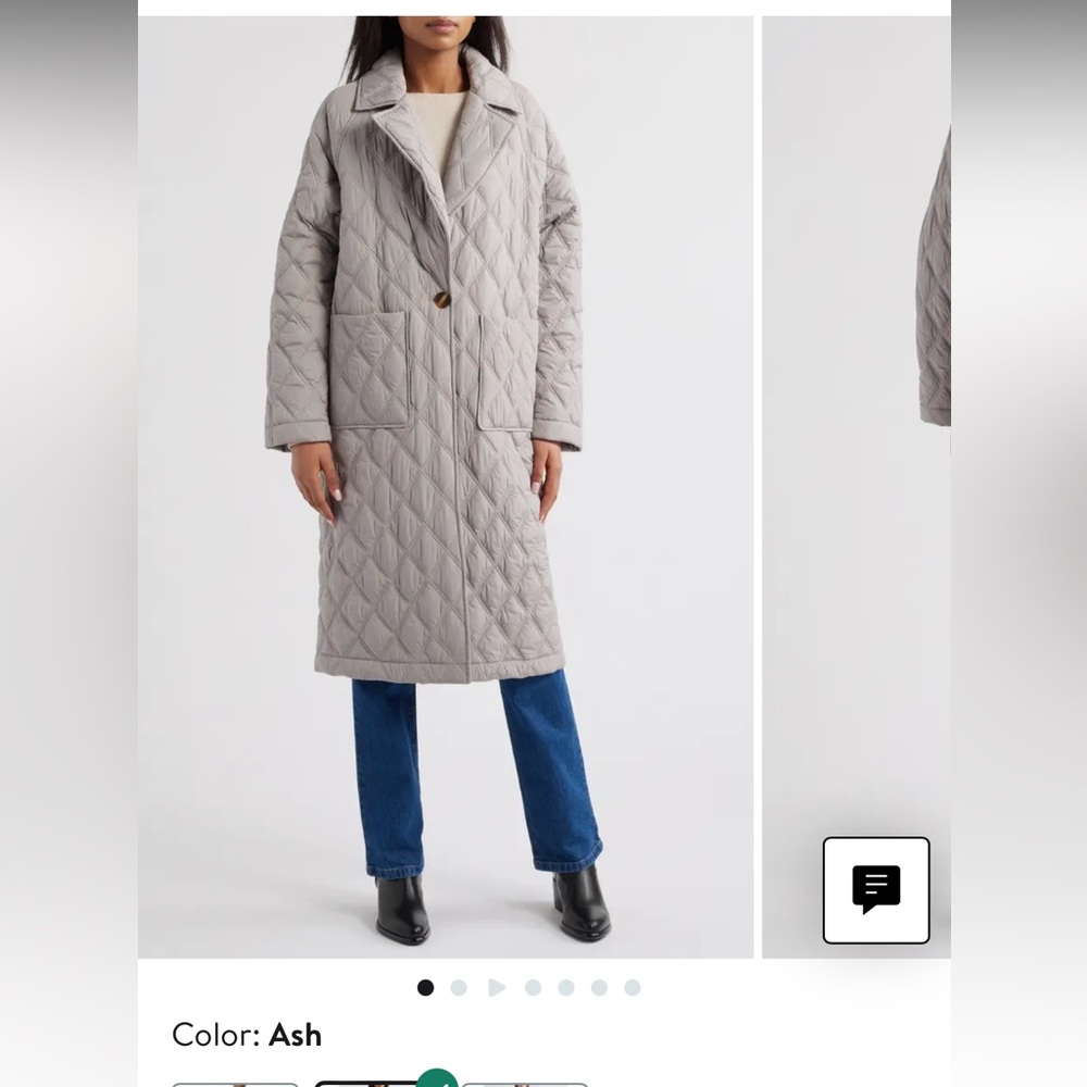 Bernardo Quilted Gray Puffer Coat